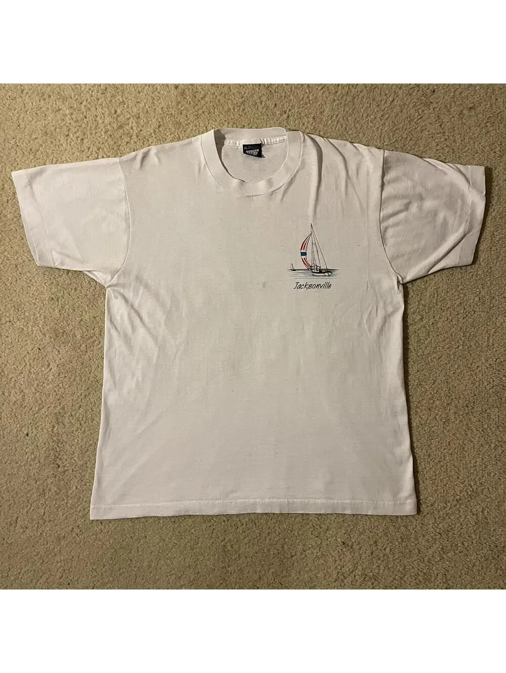 VTG 80s Jacksonville Travel Single Stitch White Graphic Tee